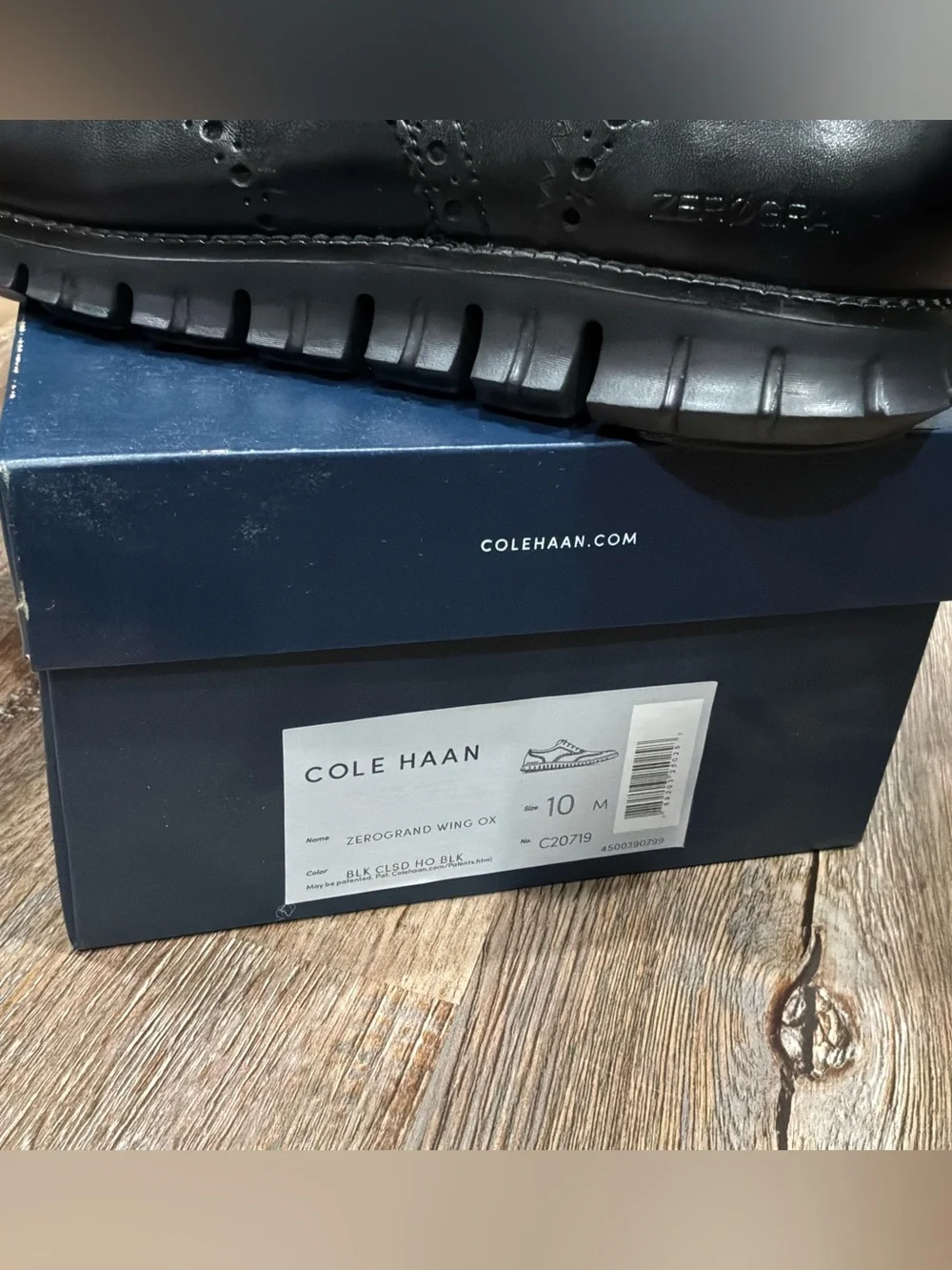 NWB Cole Haan Zerogrand Wing OX Leather Oxford Black Shoes C20719 - Men's Sz 10